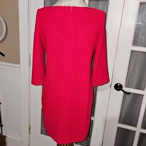 Sandro Womens Red Bow Crepe Dress 2 Holiday Christmas - Picture 2 of 5
